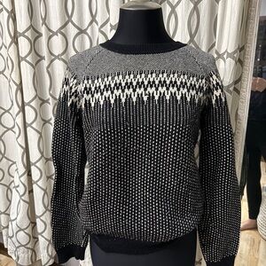 J. Crew Black and White Patterned Sweater